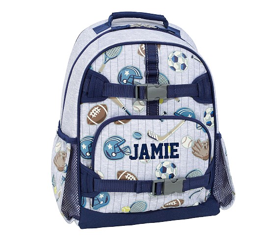 blue white pinstripe mini backpack Pinstripe Sports Glow-In-The-Dark Mackenzie Small Backpack, Blue
