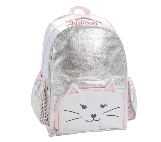 cat mini backpacks PRLINJSK Backpack for Girls Teens Women Small Backpack Purse a stylish quilted design Metallic Cat Critter Backpack |