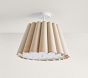 Natural Linen Fluted Semi Flush Mount (17")