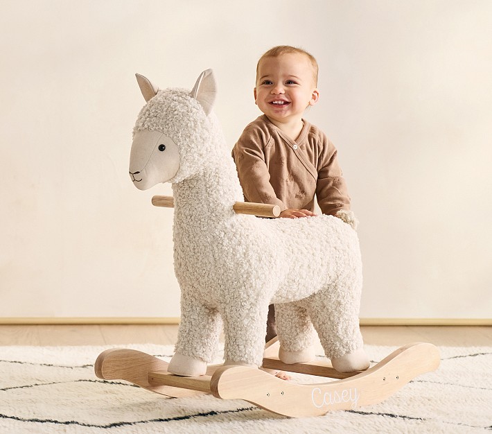木馬　アメリカのpottery barn kidsブランド Alpaca Critter Plush Nursery Rocker | Pottery Barn Kids
