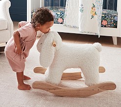 Sherpa Bunny Plush Nursery Rocker