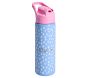 Blue Brushstroke Dot Mackenzie Water Bottle