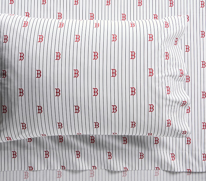 MLB™ Boston Red Sox™ Stripe Organic Cotton Sheet Set | Pottery