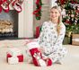 Holly Jolly Santa Bamboo Viscose Adult Relaxed Fit Crew Pajama Set