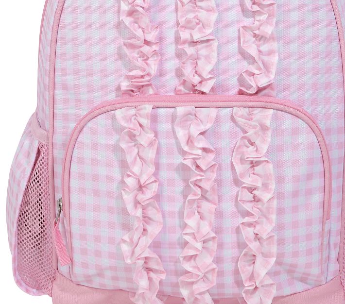 chateau gingham print mini backpack Personalization may cover all or part of the print Sadie Gingham Pink Mackenzie Mini
