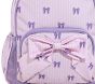 Lavender Ticking Stripe Bow Mackenzie Backpack