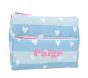 Blue Stripe Heart Mackenzie Supplies Pouch
