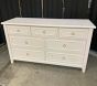 Open Box: Ava Regency 7-Drawer Dresser (56"W x 19"D) - Simply White, Brass