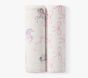Unicorn Bows Organic Muslin Swaddle Set