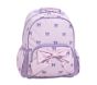 Lavender Ticking Stripe Bow Mackenzie Backpack