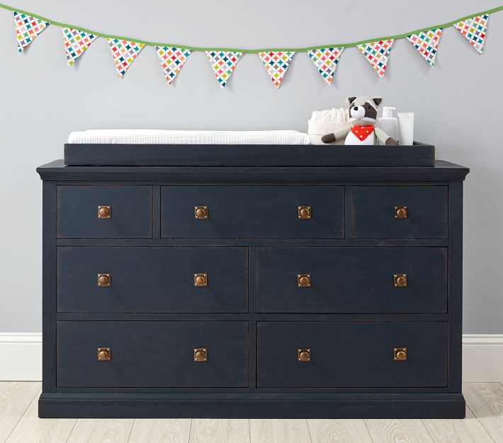 pottery barn black dresser Charlie 7-Drawer Changing Table, Blue/Weathered Navy Sizing:Asian Size Fee varies by location Collection:Syren Dress length changes everything.