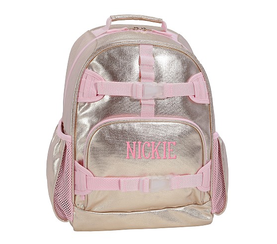 Mackenzie Silver Metallic Hearts Backpacks | Pottery Barn Kids
