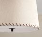 Linen and Leather Flush Mount (17")
