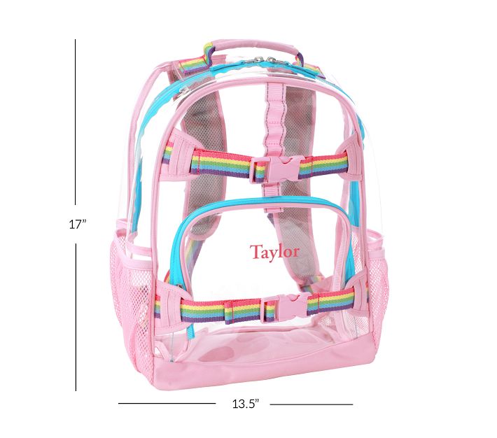 clear mini backpack pink Bag: Outlined Clear Built to Last Tear Mackenzie Clear With Pink Trim