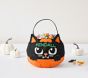 Glow-in-the-Dark Pumpkin Cat Felt Halloween Treat Bag