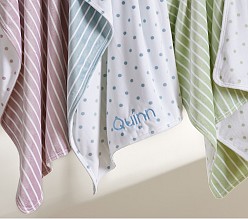 Dot Stripe Chamois Baby Blanket