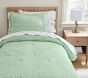 Farrah Smocked Mint Quilt Bedding Set