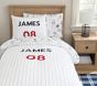 Striped Sports Personalized Cotton Duvet Cover &amp; Shams