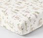 Riley Sheehey Blue English Garden Organic Cotton Crib Fitted Sheet