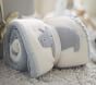 Hippo Heirloom Sherpa-Backed Patchwork Knit Baby Blanket
