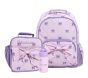 Lavender Ticking Stripe Bow Pocket Mackenzie Backpack Bundle, Set of 3