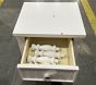 Open Box: Catalina Beadboard Nightstand (18") - Simply White, Brushed Nickel
