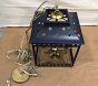 Open Box: Navy Star Punched Lantern Chandelier (18") - Navy Blue, Antique Brass
