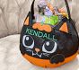 Glow-in-the-Dark Pumpkin Cat Felt Halloween Treat Bag