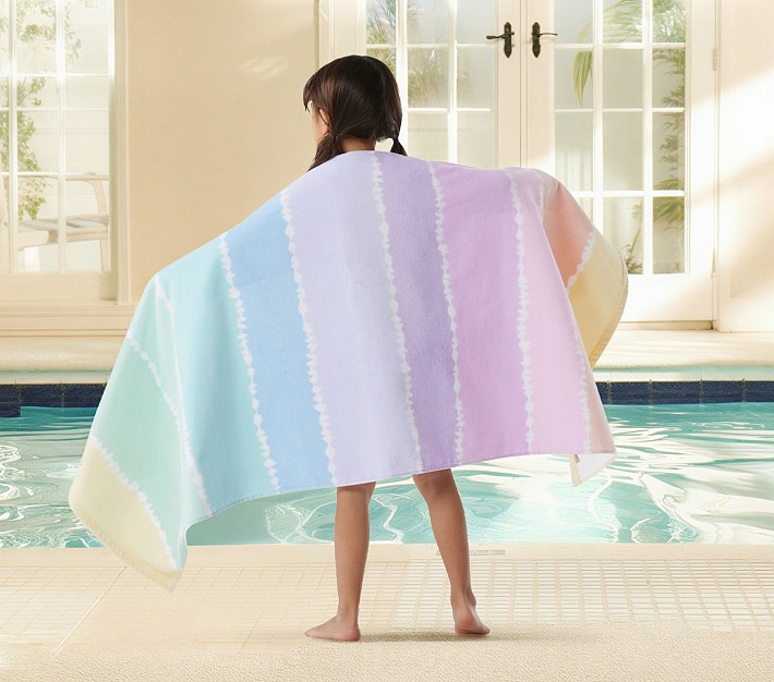 Tie-Dye Stripe Kid Beach Towel UPF 50+ | Pottery Barn Kids