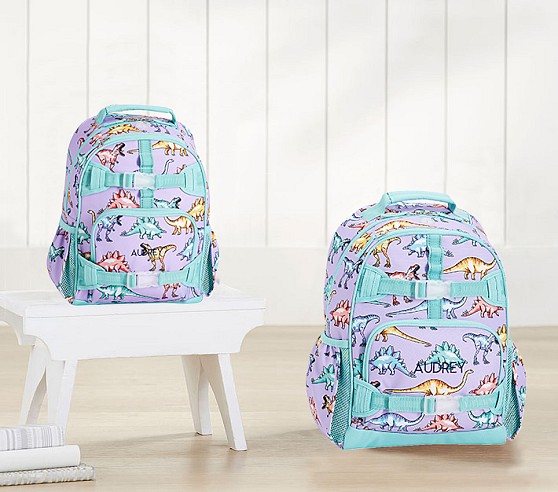 Mackenzie Lavender Multi Dinosaur Backpacks | Pottery Barn Kids
