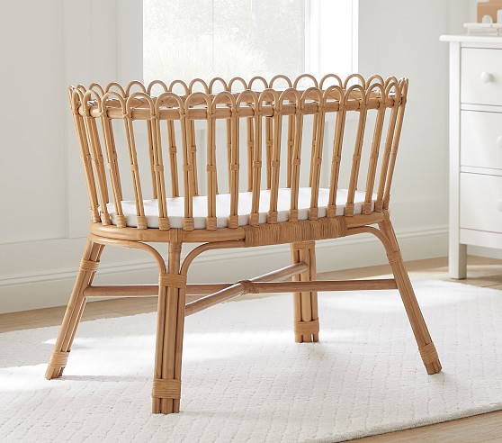 Artisan Rattan Bassinet with Organic Liner