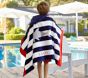 Shark Stripe Kid Beach Hooded Towel UPF 50+