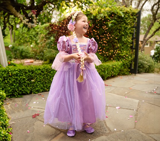 purple rapunzel dress Maxi Only Little Once finished with a cute bow Disney's Tangled Rapunzel Purple Play