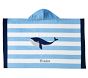 Whale Stripe Kid Beach Hooded Towel UPF 50+