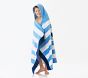 Whale Stripe Kid Beach Hooded Towel UPF 50+