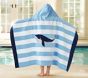 Whale Stripe Kid Beach Hooded Towel UPF 50+