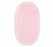 Chenille Border Reversible Easy Clean Rug, Oval
