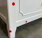 Open Box: Ava Regency 7 Drawer Dresser (56"W x 19"D) - Simply White, Brass