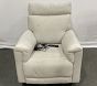 Open Box: Dream Deluxe Power Swivel Recliner with Heat And Massage - Performance Heathered Basketweave Alabaster White