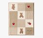 Teddy Bear Heirloom Sherpa-Backed Patchwork Knit Baby Blanket