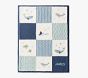 Whale Heirloom Sherpa-Backed Patchwork Knit Baby Blanket