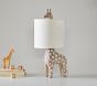 Carved Wood Giraffe Table Lamp (17")