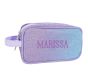 Lavender Aqua Ombre Glitter Mackenzie Dual Compartment Pouch
