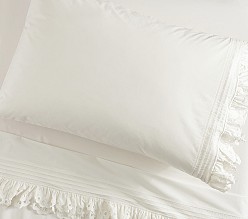 LoveShackFancy Eyelet Ruffle Cotton Sheet Set