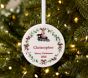 Personalized Train in Wreath Christmas Ornament