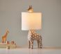 Carved Wood Giraffe Table Lamp (17")