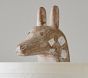 Carved Wood Giraffe Table Lamp (17")
