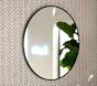 Black Metal Framed Round Mirror (31")