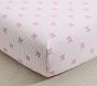 Bow Stripe Organic Cotton Crib Fitted Sheet