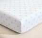 Bow Stripe Organic Cotton Crib Fitted Sheet